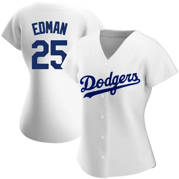 Women's Los Angeles Dodgers Tommy Edman ＃25 White Replica Home Jersey