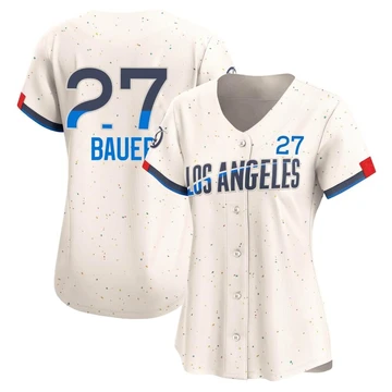 Women's Los Angeles Dodgers Trevor Bauer ＃27 Cream Limited 2024 City Connect Jersey