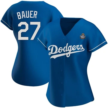 Women's Los Angeles Dodgers Trevor Bauer ＃27 Royal Replica Alternate 2024 World Series Jersey