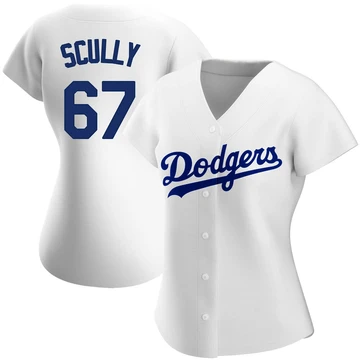 Women's Los Angeles Dodgers Vin Scully ＃67 White Authentic Home Jersey
