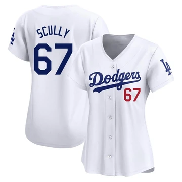 Women's Los Angeles Dodgers Vin Scully ＃67 White Limited Home Jersey