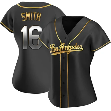 Women's Los Angeles Dodgers Will Smith ＃16 Gold Replica Black en Alternate Jersey