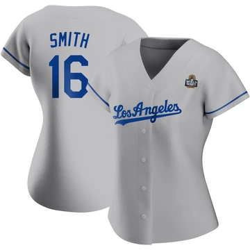 Women's Los Angeles Dodgers Will Smith ＃16 Gray Replica Road 2024 World Series Jersey