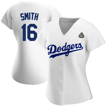 Women's Los Angeles Dodgers Will Smith ＃16 White Authentic Home 2024 World Series Jersey