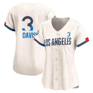Women's Los Angeles Dodgers Willie Davis ＃3 Cream Limited 2024 City Connect Jersey