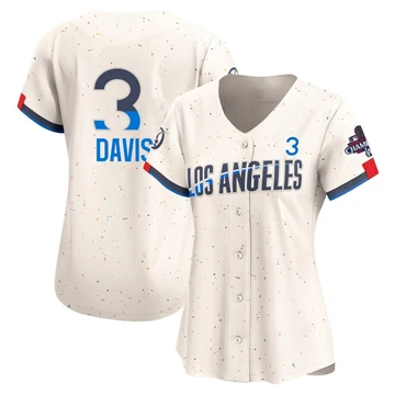 Women's Los Angeles Dodgers Willie Davis ＃3 Cream Limited 2024 City Connect World Series Champions Jersey