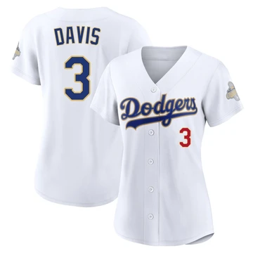 Women's Los Angeles Dodgers Willie Davis ＃3 Gold Limited White 2026 Collection Stadium Jersey