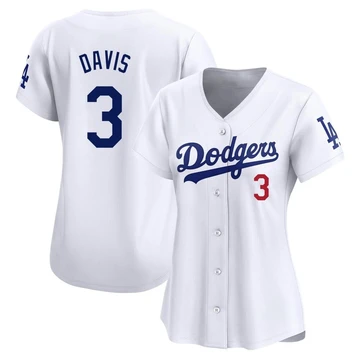 Women's Los Angeles Dodgers Willie Davis ＃3 White Limited Home Jersey