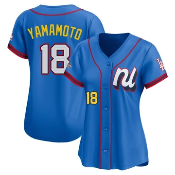 Women's Los Angeles Dodgers Yoshinobu Yamamoto ＃18 Blue Limited National League 2025 All-Star Edition Jersey
