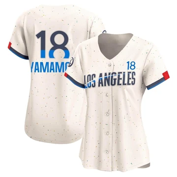 Women's Los Angeles Dodgers Yoshinobu Yamamoto ＃18 Cream Limited 2024 City Connect Jersey