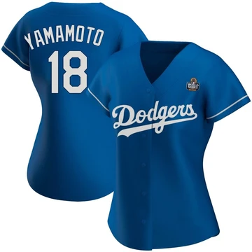 Women's Los Angeles Dodgers Yoshinobu Yamamoto ＃18 Royal Authentic Alternate 2024 World Series Jersey
