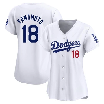 Women's Los Angeles Dodgers Yoshinobu Yamamoto ＃18 White Limited Home Jersey