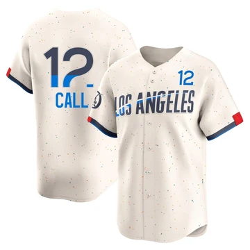 Youth Los Angeles Dodgers Alex Call ＃12 Cream Limited 2024 City Connect Jersey