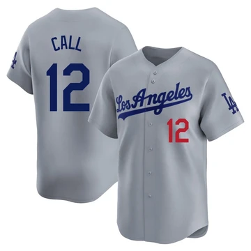 Youth Los Angeles Dodgers Alex Call ＃12 Gray Limited Away Jersey