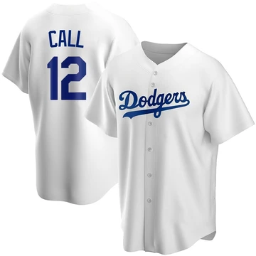 Youth Los Angeles Dodgers Alex Call ＃12 White Replica Home Jersey