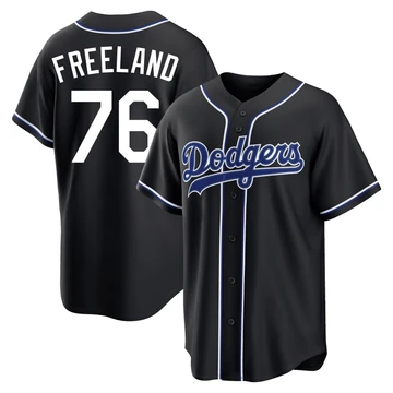 Youth Los Angeles Dodgers Alex Freeland ＃76 Black Replica Fashion Out Jersey