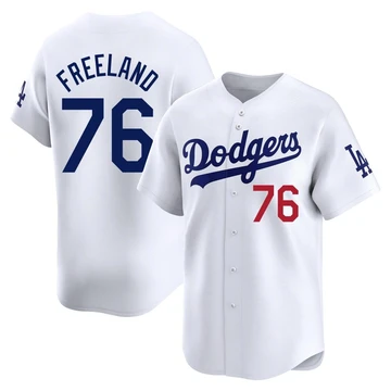 Youth Los Angeles Dodgers Alex Freeland ＃76 White Limited Home Jersey