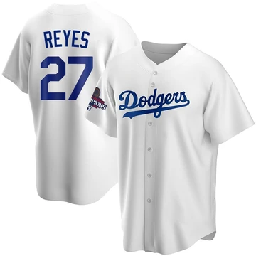Youth Los Angeles Dodgers Alex Reyes ＃27 White Replica Home 2024 World Series Champions Jersey