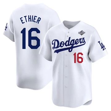 Youth Los Angeles Dodgers Andre Ethier ＃16 White Limited Home 2025 World Series Jersey