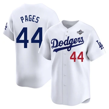 Youth Los Angeles Dodgers Andy Pages ＃44 White Limited Home 2025 World Series Jersey