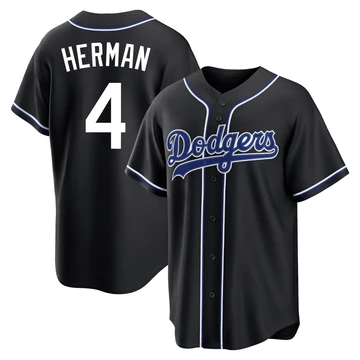 Youth Los Angeles Dodgers Babe Herman ＃4 Black Replica Fashion Out Jersey