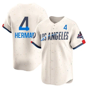Youth Los Angeles Dodgers Babe Herman ＃4 Cream Limited 2024 City Connect World Series Champions Jersey