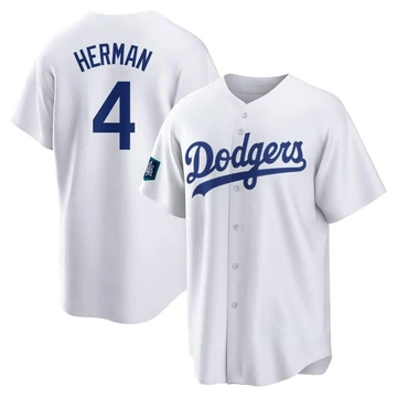 Youth Los Angeles Dodgers Babe Herman ＃4 White Replica 2024 World Tour Seoul Series Home Jersey