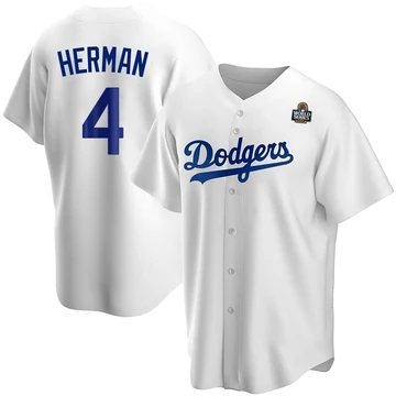 Youth Los Angeles Dodgers Babe Herman ＃4 White Replica Home 2024 World Series Jersey