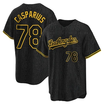 Youth Los Angeles Dodgers Ben Casparius ＃78 Black Replica Snake Skin City Jersey