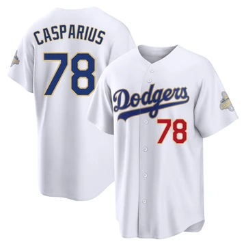 Youth Los Angeles Dodgers Ben Casparius ＃78 Gold Limited White 2026 Collection Stadium Jersey