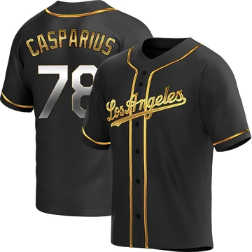 Youth Los Angeles Dodgers Ben Casparius ＃78 Gold Replica Black en Alternate Jersey