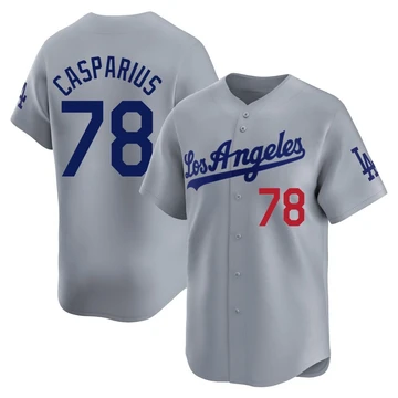 Youth Los Angeles Dodgers Ben Casparius ＃78 Gray Limited Away Jersey