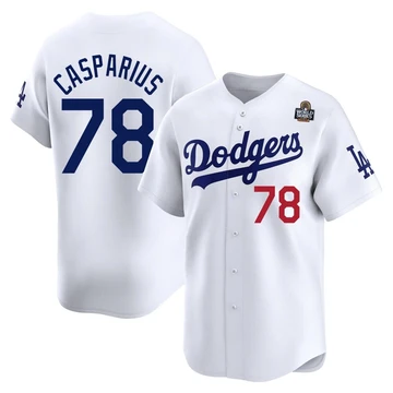 Youth Los Angeles Dodgers Ben Casparius ＃78 White Limited Home 2024 World Series Jersey