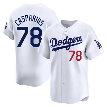 Youth Los Angeles Dodgers Ben Casparius ＃78 White Limited Home Jersey