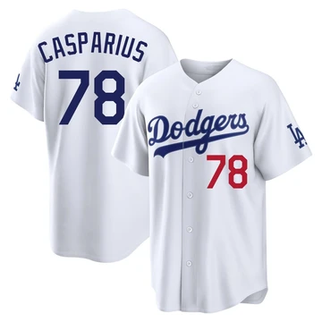 Youth Los Angeles Dodgers Ben Casparius ＃78 White Limited Home Stadium Jersey
