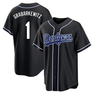 Youth Los Angeles Dodgers Billy Grabarkewitz ＃1 Black Replica Fashion Out Jersey