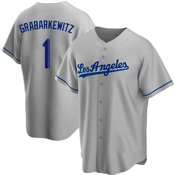 Youth Los Angeles Dodgers Billy Grabarkewitz ＃1 Gray Replica Road Jersey