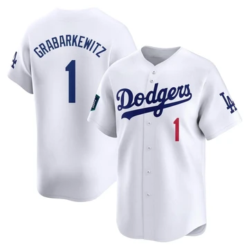 Youth Los Angeles Dodgers Billy Grabarkewitz ＃1 White Limited 2024 World Tour Seoul Series Home Jersey