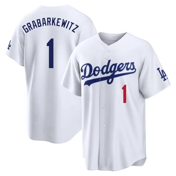Youth Los Angeles Dodgers Billy Grabarkewitz ＃1 White Limited Home Stadium Jersey