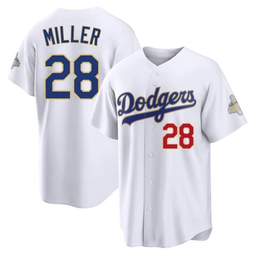 Youth Los Angeles Dodgers Bobby Miller ＃28 Gold Limited White 2026 Collection Stadium Jersey