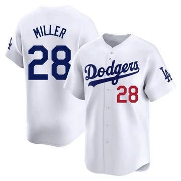 Youth Los Angeles Dodgers Bobby Miller ＃28 White Limited Home Jersey