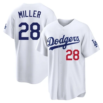 Youth Los Angeles Dodgers Bobby Miller ＃28 White Limited Home Stadium Jersey