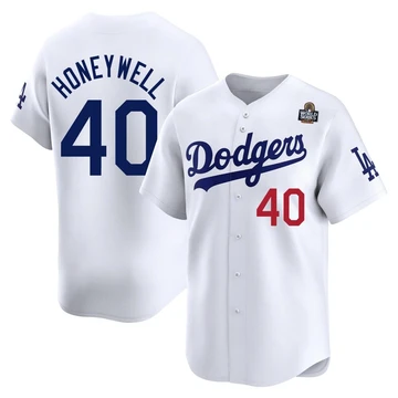 Youth Los Angeles Dodgers Brent Honeywell ＃40 White Limited Home 2024 World Series Jersey