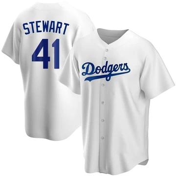Youth Los Angeles Dodgers Brock Stewart ＃41 White Replica Home Jersey