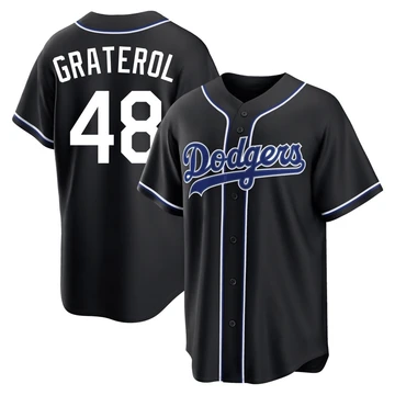 Youth Los Angeles Dodgers Brusdar Graterol ＃48 Black Replica Fashion Out Jersey