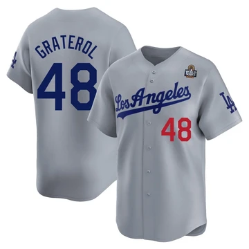 Youth Los Angeles Dodgers Brusdar Graterol ＃48 Gray Limited Away 2024 World Series Jersey