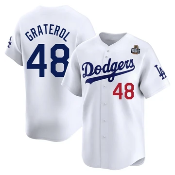 Youth Los Angeles Dodgers Brusdar Graterol ＃48 White Limited Home 2024 World Series Jersey