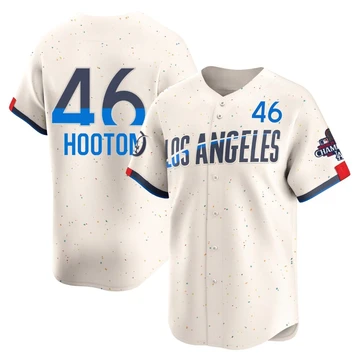 Youth Los Angeles Dodgers Burt Hooton ＃46 Cream Limited 2024 City Connect World Series Champions Jersey