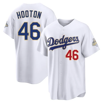 Youth Los Angeles Dodgers Burt Hooton ＃46 Gold Limited White 2026 Collection Stadium Jersey