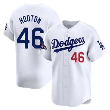 Youth Los Angeles Dodgers Burt Hooton ＃46 White Limited Home 2024 World Series Champions Jersey